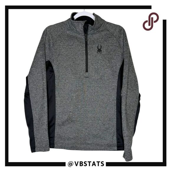 Spyder Men's 1/2 Zip Colorblock Fleece Lined Outbound Sweatshirt Gray Medium - Picture 1 of 8